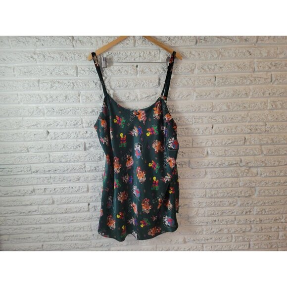 Christmas Looney Tunes Women Top 3X Plus Camisole Green Keyhole Tweety NOV28XE - Picture 1 of 8